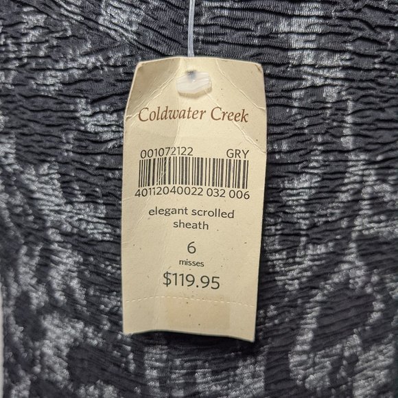 $120 New Coldwater Creek Elegant Scroll Sheath Dress 6 - Picture 6 of 11